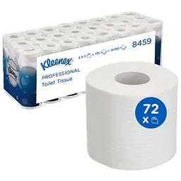 Kleenex 3-lagiges Toilettenpapier, 8 Packungen á 9 Rollen - insgesamt 72 Rollen