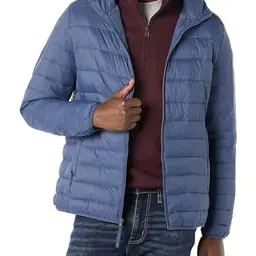 Amazon Essentials Herren Kapuzenjacke, leicht und wasserabweisend, Indigo, XL