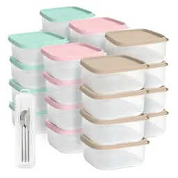 ELENANO Frischhaltedosen Set mit 24 Dosen und 1 Besteckhalter - BPA-frei, 350 ml, Made in Europa