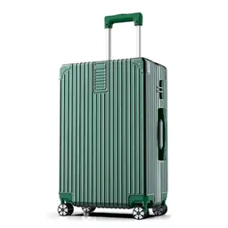Aoliwei Hartschalen-Trolley Reisekoffer Handgepäck, Zwillingsrollen, Grün, Größe M