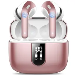 Bluetooth In-Ear Kopfhörer, kabellos, 50h Akku, Noise Cancelling, IPX7 Wasserdicht, Roségold
