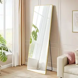 SONGMICS Ganzkörperspiegel 160 x 50 cm, rechteckig, blassgold für Schlafzimmer und Wohnzimmer