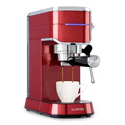 Klarstein Futura Espressomaschine, 1450W, 20 bar, Barista-Qualität, rot
