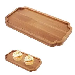 Rechteckiges Holztablett aus Akazie – Dekotablett für Küche, Party und Snacks