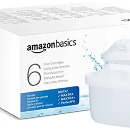 Amazon Basics Wasserfilterkartuschen, 6 Stück, kompatibel mit BRITA und Amazon Basics Systemen