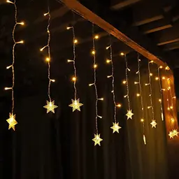 SALCAR LED Schneeflocke Lichtervorhang, 3M mit 18 Schneeflocken, Warmweiß, 9 Modi, Weihnachtsdeko für Innen und Außen