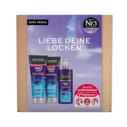John Frieda Traumlocken Set - Shampoo, Conditioner & Styling Spray für definierte Locken mit gratis Augenmaske