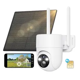 SEHMUA 4G LTE Überwachungskamera Außen mit Akku und Solar, kabellos, 2K, PIR Körperdetektion, 2 Wege Audio