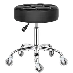 BEWISHOME Rollhocker mit 360° Drehfunktion, verstellbar bis 200 kg, ideal für Salon und Spa (schwarz)
