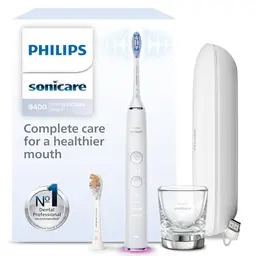 Philips Sonicare DiamondClean Smart 9400 elektrische Zahnbürste mit App und Drucksensor, Weiß, Modell HX9917/88