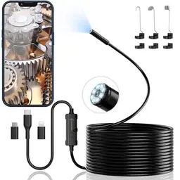 Endoskopkamera 1920 HD mit 8 LED Licht, IP67 wasserdicht, für Android & iOS, 5m Länge
