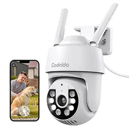 Codnida 2K WLAN Überwachungskamera 360° mit Nachtsicht, 2-Wege-Audio und Alexa-Kompatibilität