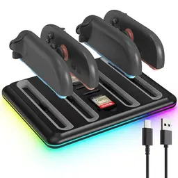 Aceshop Switch Controller Ladestation für Nintendo Switch 2 mit LED Ladeanzeige und Typ-C USB Ladekabel
