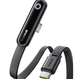 Baseus 90° USB-C Kabel, 100W Schnellladung mit Ringlicht, 1m, kompatibel mit iPhone 16, Samsung S24U, MacBook
