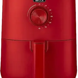 BELLA 3 L Manuelle Heißluftfritteuse, ölfreies Frittieren, einfache Reinigung, Matte Rot