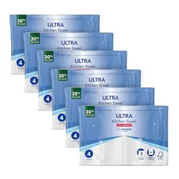 Amazon ULTRA Küchenrolle, extra saugfähig, 24 Rollen (6er Pack), FSC-zertifiziert