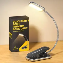 Glocusent Posh Premium Leselampe mit Timer, 16 LED, wiederaufladbar, 3 Farben & 5 Helligkeitsstufen