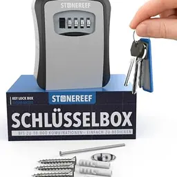 Wetterfeste Schlüsselbox mit Zahlencode – Wandmontage für Außen, ideal für Airbnb, Ferienhaus, Garage, Pflege & Handwerker