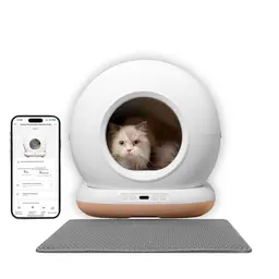 AstroPet 72L Selbstreinigende Katzentoilette mit Matte und APP-Steuerung für mehrere Katzen
