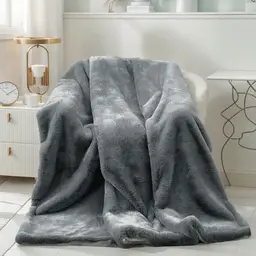 TOPCHANCES Kuscheldecke Luxus Flanell Decke Dunkelgrau 100 x 160 cm für Bett und Sofa