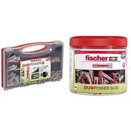 fischer RED-BOX DUOPOWER Sortiment mit 280 Dübeln und 200 Universaldübel, handliche Runddose