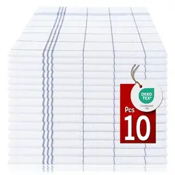 Pataya Baumwoll-Geschirrtücher 10er Set, saugstark, waschbar bis 90°C, Oeko-Tex, blau