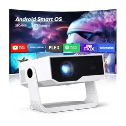 Mini Beamer ZDK 2026 Upgrade mit Android 14, 4K Unterstützung, WLAN & Bluetooth, Tragbar mit 270° Ständer für Heimkino