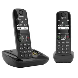 Gigaset AS690A Duo - 2 DECT-Telefone mit Anrufbeantworter und Freisprechfunktion, schwarz