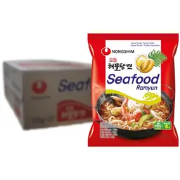 Nong Shim Instantnudeln Seafood Ramyun – Schnelle Zubereitung – 20er Vorteilspack à 125g