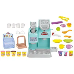 Play-Doh Kitchen Creations Café Set mit Spielzeug-Kaffeemaschine und 20 Accessoires, Knete für Kinder ab 3 Jahren