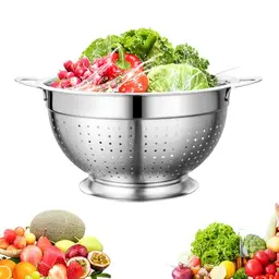 LIMITADA Edelstahl Nudelsieb 24cm – Küchensieb mit Griffen, spülmaschinenfest, ideal für Pasta, Obst und Gemüse