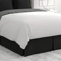 Bed Maker - Klassischer Bettrock in Schwarz für Doppelbetten, knitterfreier Stoff, 35,6 cm Fallhöhe
