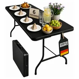 Floordirekt Klappbarer Buffettisch aus Kunststoff, 180 × 73 cm
