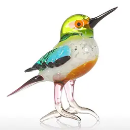 Tooarts Glasvogel Deko - Bunte handgefertigte Vogelfigur für kreative Heimdekoration