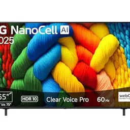 LG 65NANO80A6B 65 Zoll 4K NanoCell TV mit AI Prozessor und webOS 2025
