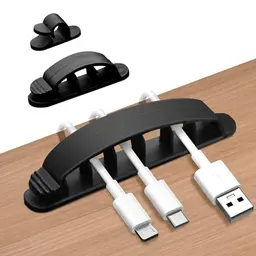 shinfly 10 Stück Selbstklebende Kabelclips - Kabel-Organizer für Zuhause und Büro, Schwarz
