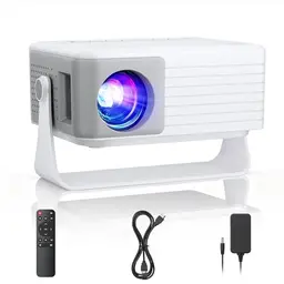 Mini Beamer AKIYO O1 1080P, Auto Keystone, 16,000L, 360° Drehbar, 50% Zoom, für Heimkino & Outdoor, Smartphone & TV Stick kompatibel