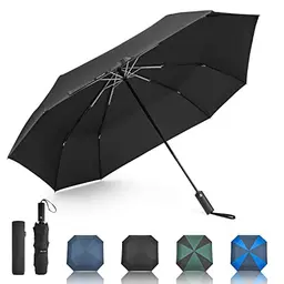 G4Free 54 Zoll Großer windfester Reise-Regenschirm, automatisch, 3-fach faltbar, kompakt