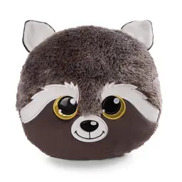 NICI GLUBSCHIS Kissen Waschbär Clooney – rundes Kuschelkissen aus weichem Plüsch, perfekte Geschenkidee