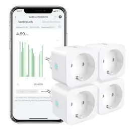 EIGHTREE WLAN Smart Steckdose 4er Pack - Alexa & Google Home kompatibel