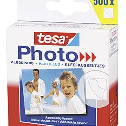 tesa Photo Klebepads, 500er Paket – Beidseitig klebend für Fotobuchgestaltung