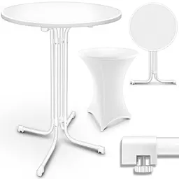tillvex® Gastro Stehtisch klappbar 2er Set Ø70cm | wetterfester Partytisch für Garten & Indoor