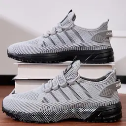 Herrenschuhe Laufschuhe, Straßenschuhe, Walkingschuhe, Mesh, grau, EU 40 2/3