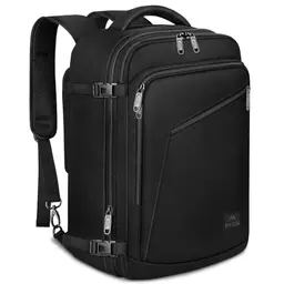 MATEIN Rucksack Handgepäck 40x20x25 für Herren, Erweiterbarer Daypack für Flugreisen, Schwarz
