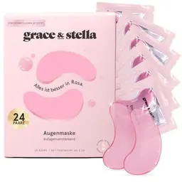 grace & stella Augenpads gegen Augenringe - Kühlende und erfrischende Augenmaske, 24 Paare, Rosa