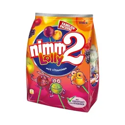nimm2 Lolly – Frucht-Stielbonbons mit Fruchtsaft und Vitaminen – 200g