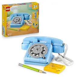 LEGO Creator 3in1 Retro Telefon Spielzeug mit Wählscheibe, wandelt sich in 1980er Modell oder 2 Mobiltelefone aus den 2000er Jahren - Kreatives Geschenk ab 8