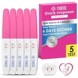 5er-Pack Schwangerschafts-Schnelltest - Früherkennung HCG Urin-Test - Ergebnis in 5 Minuten - über 99% Genauigkeit