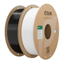 eSUN PLA+ Filament 1,75mm - 1kg pro Spule, 2 Spulen in Kaltes Weiß und Schwarz