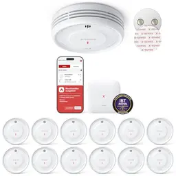X-Sense Smart Rauchmelder WLAN mit Magnethalterung und App-Funktion, kompatibel mit Home Assistant